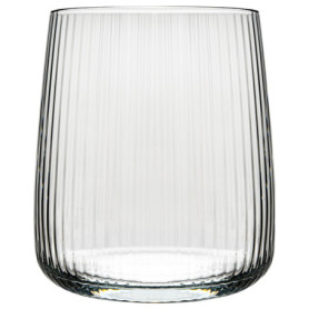 KONZEPT Verre à eau rainuré 320 ml, Lot de 6 verres élégants en verre transparent – Passe au lave-vaisselle