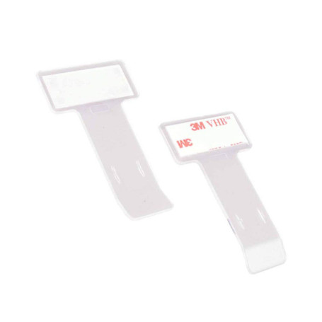 Hypersonic Clip universel pour tickets/carte bancaire/support de carte de stationnement 75x40x2mm - Auto-adhésif - Set de 2 pièc