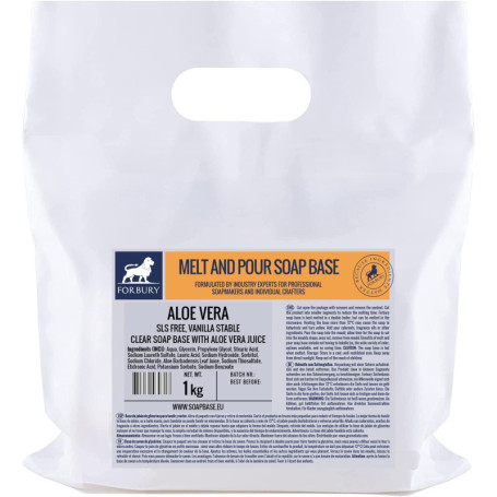 1kg Base de savon de glycérine transparent «Aloe Vera». Soap base with Aloe Vera clear SLS free