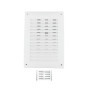 H&C VENT Grille d'aération rectangulaire blanche 250 x 170 mm avec curseur et moustiquaire - Grille de protection contre les int