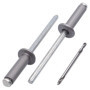 SKIR'CO Lot de 80 rivets aveugles peints, 4,0 x 14 mm, rivets pop en aluminium, foret inclus (gris aluminium RAL 9007)
