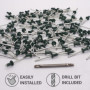 SKIR'CO Lot de 100 rivets aveugles peints 4,0 x 8 mm en aluminium avec foret inclus (vert mousse RAL 6005)
