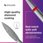 STALEKS PRO - Embout diamant - Flamme (anneau rouge) I Kit pour ponceuse à ongles I Embouts pour manucure et pédicure - Kit de p