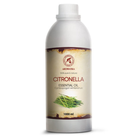 Huile de Citronnelle 1000ml - Huiles Essentielles Aromathérapie pour Diffuseur et Humidificateur - Cymbopogon Winterianus - Nett