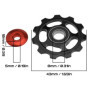 Create idea Roues Dérailleur Arrière 2pcs Noir Scellé par Aluminium 11T Soutenant Jockey Roule Poulie pour Bicyclette Accessoire