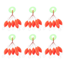 YINETTECH Lot de 60 perles flottantes pour bas de ligne Rouge 15 x 7 mm Compatible avec n'importe quelle longueur de crochet de 