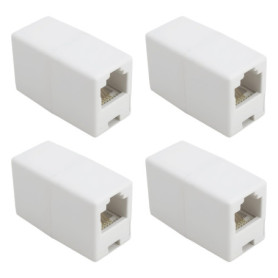VGOL Lot de 4 coupleurs RJ11 6P4C femelle vers femelle pour modems ADSL de téléphone fixe, fax