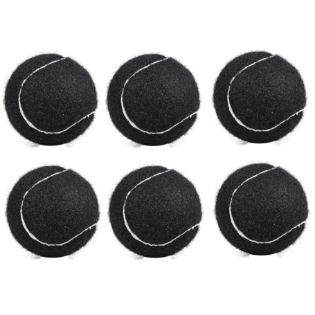 XIAOJUN Lot de 6 balles de tennis élastiques résistantes à l'usure 66 mm balle de tennis pratique pour débutants, noir