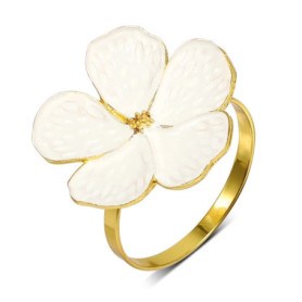 Iegefirm Lot de 6 Ronds de Ronds de Fleurs Blanches Boucles de Porte-Serviettes éLéGants pour Table à Manger