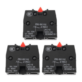 eMagTech Lot de 3 Interrupteurs ¨¤ Bouton-poussoir ¨¤ R¨¦armement Automatique ZB2-BE102 Compatible avec Schneider Les Interrupte