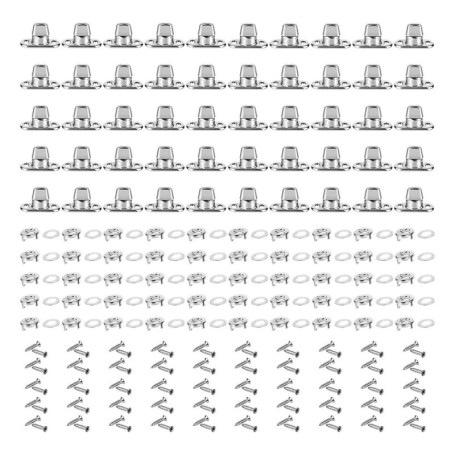 IMCCZONY 50 Pièces Set de Fixations à Verrouillage Tournant de Qualité, Boutons Tournants, Oeillets et Goujons, Attaches en Toil