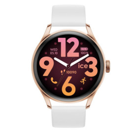 Ice-Watch - Ice Smart 3.0-1.2 Rose-Gold White AMOLED GPS - Montre connectée Ronde Rose-Gold pour Femme avec Bracelet en Silicone