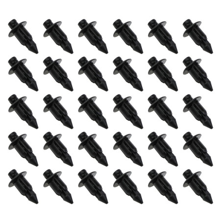 eMagTech 30x Clip de Carénage en Plastique Rivet Garniture de Panneau de Retenue Noir Trou de 6mm Compatible avec Honda Compatib