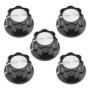 eMagTech 5pcs Potentiomètre Boutons Ton Argent Top Boutons Rotatifs pour 6mm Diamètre Arbre Guitare Effet Pédale Boutons Amplifi
