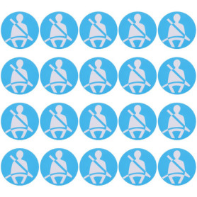 LT Easiyl 20x Autocollants pour Le Port de la Ceinture de sécurité 46x46mm Signes d'avertissement pour Les Ceintures de sécurité