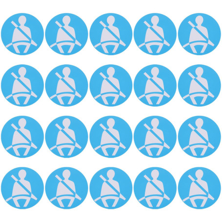 LT Easiyl 20x Autocollants pour Le Port de la Ceinture de sécurité 46x46mm Signes d'avertissement pour Les Ceintures de sécurité