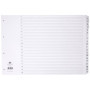 Concord Réf 04801/CS48 Intercalaires perforés 4 trous Touches 1-20 renforcées Mylar Blanc Format A3