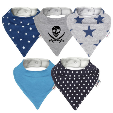 Bandana Bébé Bavoir de 5- Doux et Absorbant Avec Doublure Imperméable à l'eau, Pour Les Bébés, Les Nourrissons, Les tout-Petits 