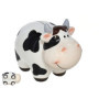 Tirelire décorative en céramique en forme de vache, blanc et noir, 10 x 15 x 12 cm