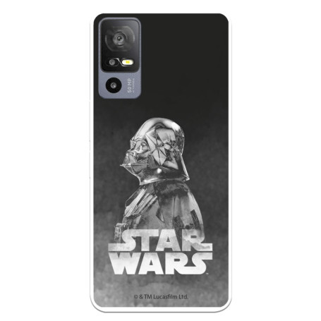 Housse pour TCL 40R 5G Officiel Star Wars Dark Vader Fond Noir pour protéger votre téléphone Coque TCL Silicone Transparent Flex