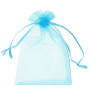 Wady - Lot de 100 sachets en organza avec cordon de serrage pour cadeaux, bijoux, fête de mariage, 7 x 9 cm, bleu d’eau