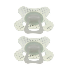 Difrax Tétine 6-18 Mois Natural – Sucette Naissance avec Tétine Silicone - Facile à Accepter - un Apport Optimal d'Air – Tutute 