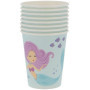 Folat Décoration d'anniversaire Bleue avec paillettes Irisé-Gobelets-Mermaid Magic-250 ml-8 pièces-Vaisselle Sirène Fille Prince