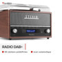 Audizio Frisco Platine Vinyle Bluetooth avec Radio Dab+ Intégrée - Marron, Radio Dab+ et FM avec Haut-Parleur Intégré, 33, 45, 7