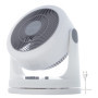 Iris Ohyama Woozoo Ventilateur de Table, 33m², Ventilateur de Bureau, Blanc, 3 Vitesses, Oscillation, Silencieux, Portable, Idéa