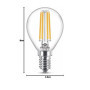 Philips ampoule LED Sphérique E14 60W Blanc Chaud Claire, Verre