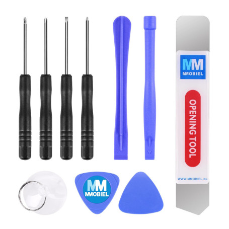 MMOBIEL Kit d'outils pour Smartphones 10 en 1: Tournevis, spudger en métal, Ventouse écrans, Chiffon Microfibres