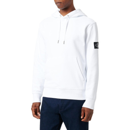 Calvin Klein Jeans Badge Hoodie J30J323430 Sweat à Capuche, Blanc (Bright White), S Homme