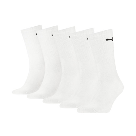 Puma Crew Chaussettes, Blanc, 47/49 (Lot de 5) Unisexe