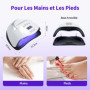 Vonsera Lampe UV pour Ongles en Gel Professionnelle, 220 W UV LED Machine à Ongles, Séche-Ongles avec 66 Perles LED, Lampe UV Na