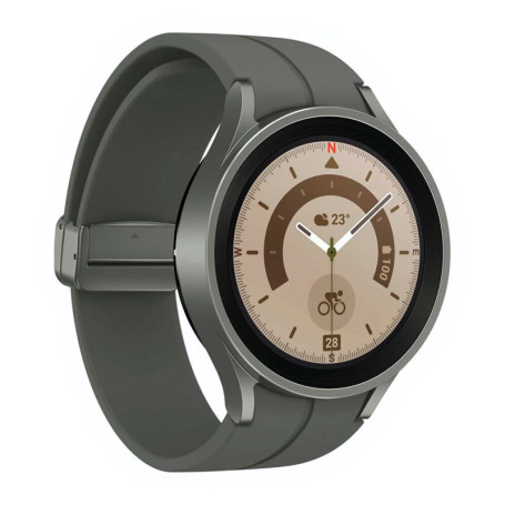 Samsung Galaxy Watch5 Pro, Runde Bluetooth Smartwatch, Wear OS, Outdoor-Fitnessuhr, Fitness-Tracker, 45 mm, Titanium