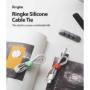Ringke Silicone Cable Tie Attaches de Câble de Silicone, [15 Pack] Cable Tie Réutilisable Sangle Organisatrice de Câble