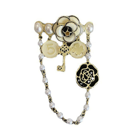 Broche en chaîne à pampilles en imitation de perles, épingles de revers élégantes, cadeau de bijoux vintage pour les femmes