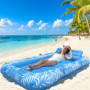 Balakaka Matelas Gonflable Piscine pour Adultes 208×130cm,Flottante Fauteuil de Piscine Tanning Pool avec Porte-Boisson, Design 