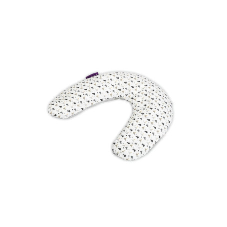 Träumeland T041002 Coussin de positionnement latéral pour bébé Garnissage billes d'EPS Housse amovible 100% coton Motif 2 Gris