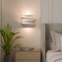 charlique® wave light - applique murale intérieure, blanche, lampe murale design avec 2 ampoules LED G9, éclairage mural pour sa