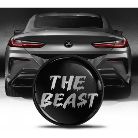 Biomar Labs Compatible avec BMW Emblème 51148219237 Plaque pour Arrière Coffre 74mm Argent Noir EZ 26