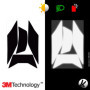 VFLUO - Gamme Stickers Noirs Rétro Réfléchissants - Bandes Casque Moto Shark Spartan - Homologation FR - Technologie 3M™ - Haute