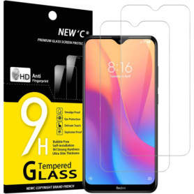 NEW'C Lot de 2, Verre Trempé pour Xiaomi Redmi 8, Redmi 8A, Film Protection écran efficace contre les Rayures - sans Bulles - Ul