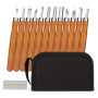 HOSPAOP Outil de Ciseaux à Bois Kit, 12 Pièces DIY Outils de Sculpture avec Pierre à Aiguiser, Couteau de Sculpture pour Sculpte