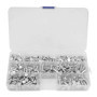 350 pcs/boîte Rivet solide à tête plate, Kit d'assortiment de rivets en aluminium solide à tête plate M4 Longueur 4/6/8/10/12/16