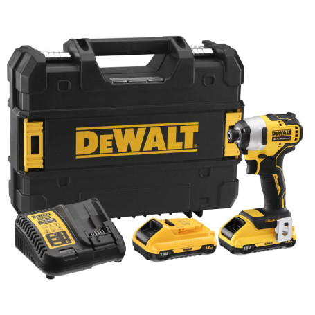 DEWALT - Visseuse à chocs compacte Brushless XR 18V, avec 2 batteries Li-ION 3.0Ah et coffret TSTAK, DCF809L2T-QW