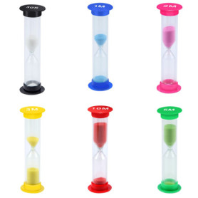 moinkerin 6 Pièces Sabliers Minuterie Sablier Enfant Dent Horloge de Sable 30S/ 1Min / 2Mins / 3Mins / 5Mins / 10Mins pour Les E