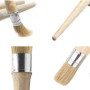 Lot de 3 pinceaux de peinture à la craie en poils naturels ronds pour meubles, décoration d'intérieur, cirage, vitrage de poteri