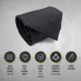THE MASONIC COLLECTION - Cravate Noire pour Homme - Fait Main - Design Carré et Compas - Meilleur Nœud et accrocher - Cadeau fra
