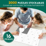 Nariolar Colle pour Puzzle, 16 Feuilles de Colle, Conservation de 2x1000 Pièces de Puzzle, Résolution Facile du Stockage des Puz